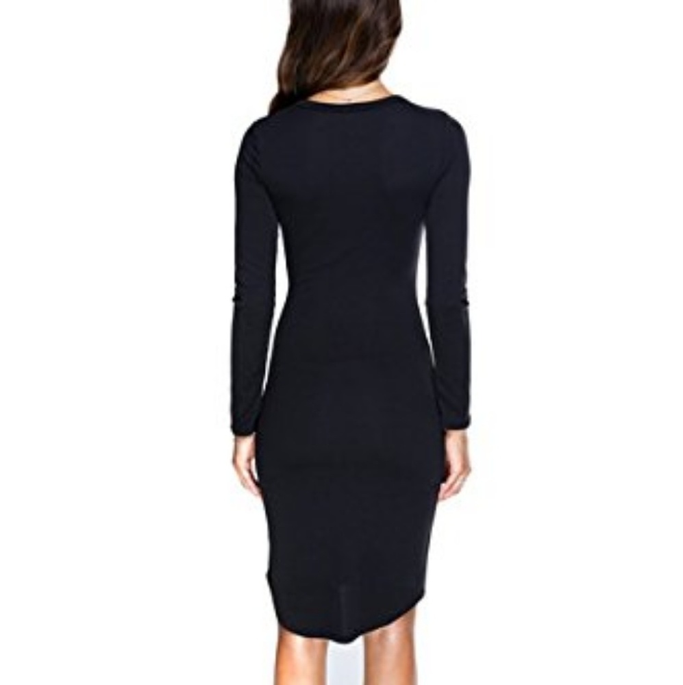 NEW BLACK MIDI DRESS WANTMYLOOK SIZE LARGE - Picture 2 of 8